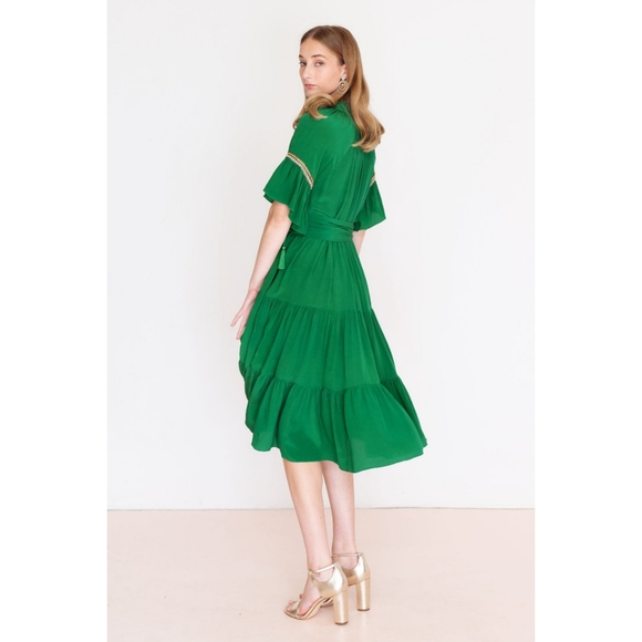 rungolee Dresses & Skirts - Rungolee Beaded Melodie Midi Dress In Green Size XL